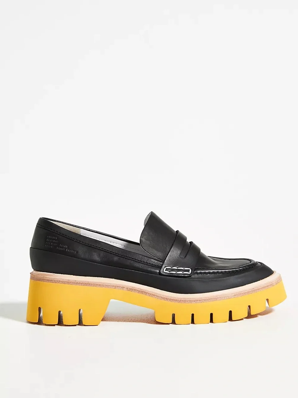 ONCEPT Anthropologie Seoul Platform Loafers Black & Citrus Sole Womens 8 Shoes